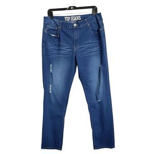 VIP Jeans Womens 13 / 14 High Rise Stretch Skinny Slim Distressed Ankle Crop